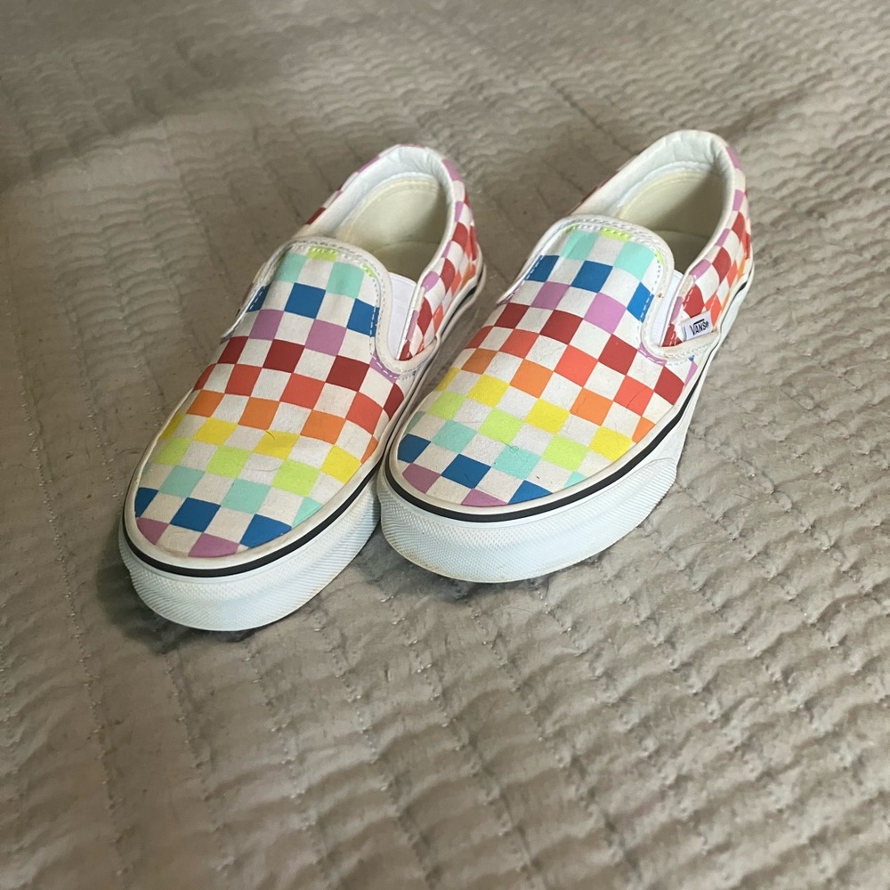 Vans Kids Multicolor Checkered Slip-On Sneakers